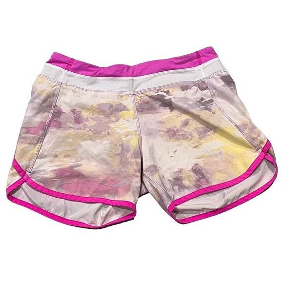 Ivivva by Lululemon Watercolor Printed Speedy Speed Running Athletic Shorts - Picture 1 of 7